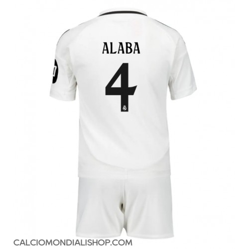 Maglie da calcio Real Madrid David Alaba #4 Prima Maglia Bambino 2024-25 Manica Corta (+ Pantaloni corti)